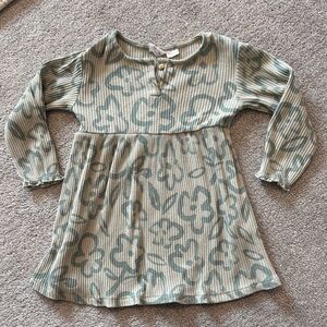 Zara Girl Kids Green Ribbed Dress